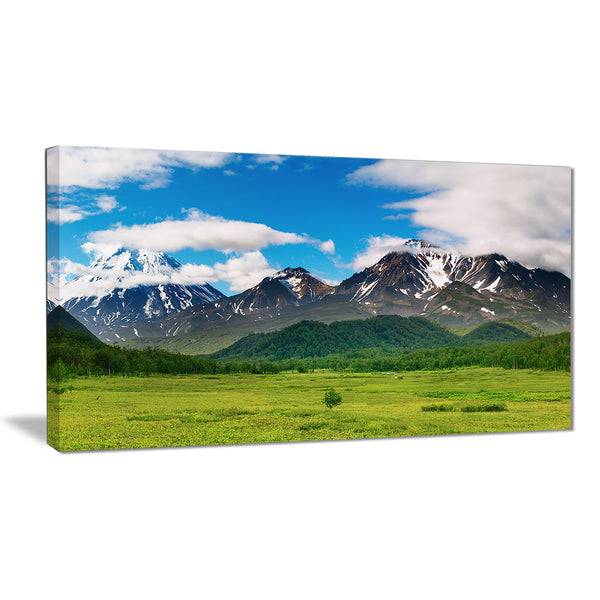 snowy volcanoes landscape photo canvas print PT6959