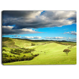 pasture under cloudy sky landscape photo canvas print PT7002