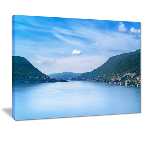 blue como lake landscape photo canvas art print PT7060
