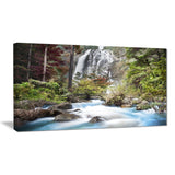 blue klonglan waterfall photography canvas print PT7121