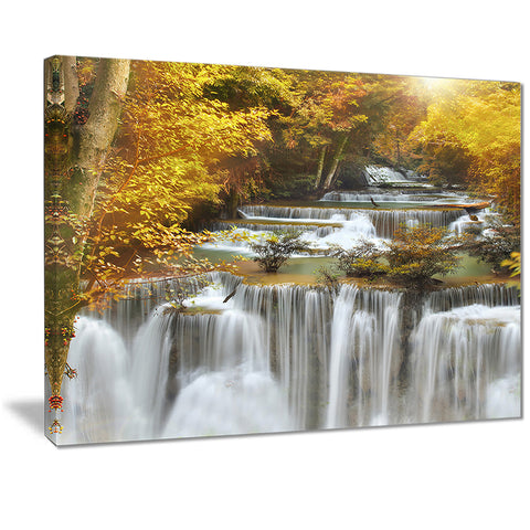 autumn huai mae kamin waterfall canvas art print  PT7127