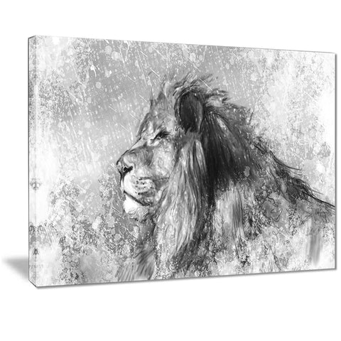 lion tattoo illustration art digital art canvas print PT7154