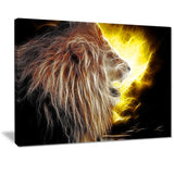 lion with fire animal digital art canvas print  PT7180