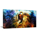 mighty lion emerging animal art canvas print PT7187