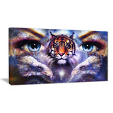 tiger with woman eyes abstract animal canvas art print PT7194