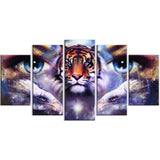 tiger with woman eyes abstract animal canvas art print PT7194