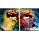 planet earth and human abstract animal canvas art print PT7195