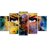 planet earth and human abstract animal canvas art print PT7195