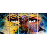 planet earth and human abstract animal canvas art print PT7195