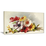 flowers illustration floral wall art canvas print PT7243