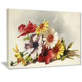 flowers illustration floral wall art canvas print PT7243