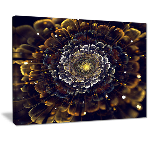 yellow fractal flowers with violet digital art canvas print PT7247