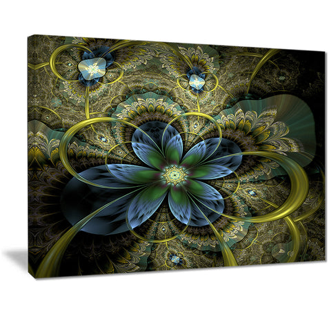 light fractal flower and butterfly digital art floral canvas print PT7259