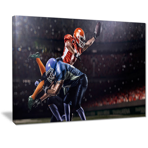 footballers in action sports digital art canvas print PT7303