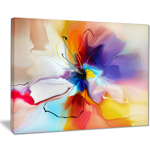 creative flower in multiple colors abstract floral canvas print PT7332