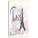 illustration with eiffel tower abstract cityscape canvas print PT7336