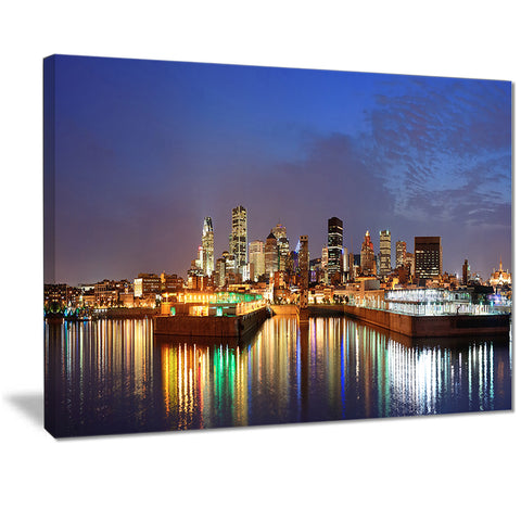 montreal over river panorama cityscape photo canvas print PT7365