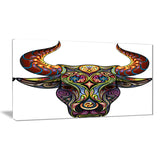 ornamental bull animal canvas digital art print PT7402