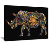 cheerful rhinoceros animal digital art canvas print PT7403