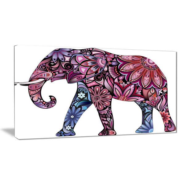 purple cheerful elephant animal digital art canvas print PT7411