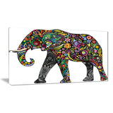 floral cheerful elephant animal digital art canvas print PT7413