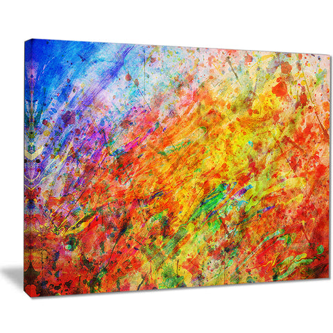 orange and yellow stain watercolor abstract canvas print PT7450