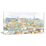 city of paris watercolor cityscape canvas art print PT7467