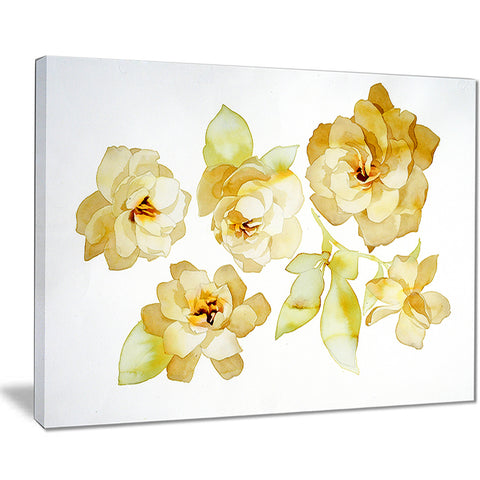 brown flowers with white shade floral canvas art print PT7479