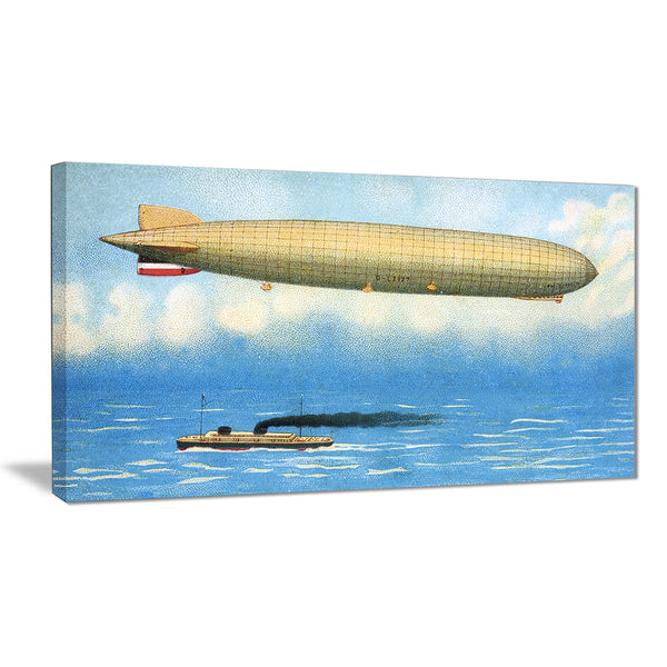 airship illustration digital art canvas print PT7516