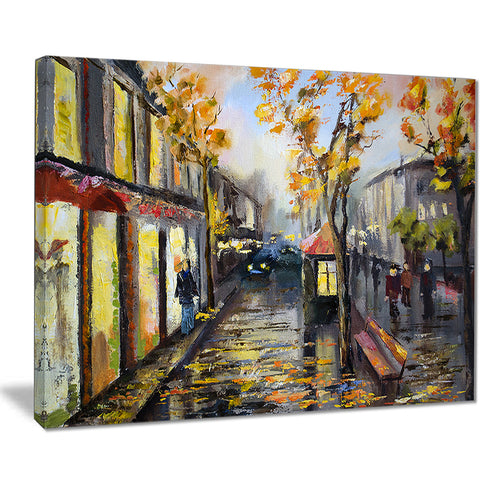 city in yellow shade modern cityscape canvas art print PT7523
