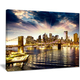 brooklyn bridge and manhattan skyline cityscape canvas print PT7549