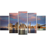 manhattan at nighttime cityscape photography canvas print PT7564