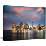 manhattan at nighttime cityscape photography canvas print PT7564