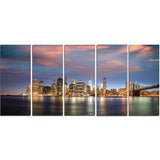 manhattan at nighttime cityscape photography canvas print PT7564