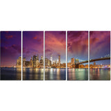 new york city manhattan skyline red cityscape photo canvas print PT7580