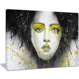 girl with yellow eye line large portrait digital art canvas print PT7596