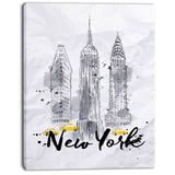 new york buildings watercolor painting cityscape canvas print PT7600