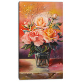 roses on marble table floral digital art canvas print PT7653