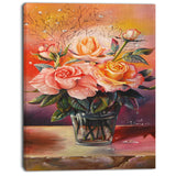 roses on marble table floral digital art canvas print PT7653