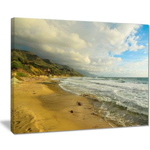 waves meet sand landscape photography canvas print PT7670