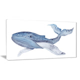 large watercolor whale animal painting canvas print PT7671