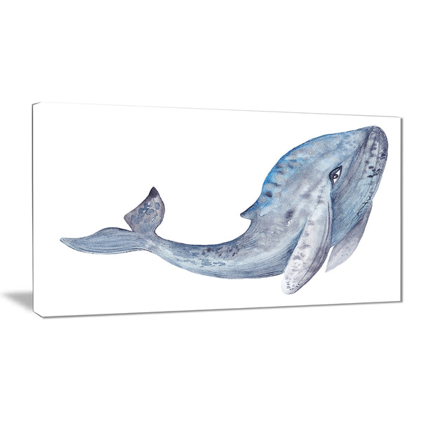 large whale watercolor animal painting canvas print PT7675