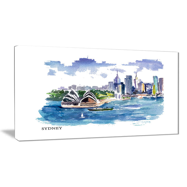 australia vector illustration cityscape painting canvas print PT7770