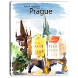 old prague vector illustration cityscape painting canvas print PT7774