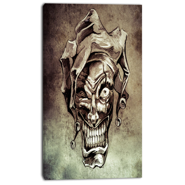 fantasy clown joker tattoo sketch digital art canvas print PT7822