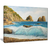 faraglioni on island capri seascape painting canvas print PT7839