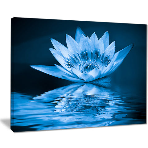 blue water lily floral digital art canvas print PT7858