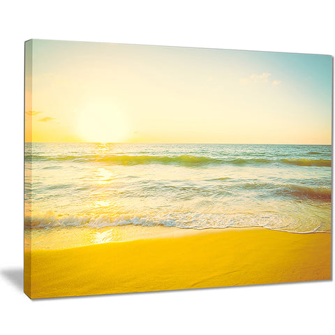 calm and colorful sunset at beach seascape photo canvas print PT7895