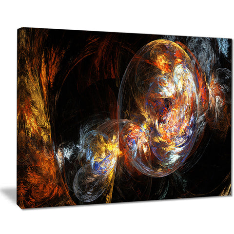 bubble smoke golden abstract digital art canvas print  PT7935