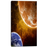 earth and moon modern space digital canvas print PT8079